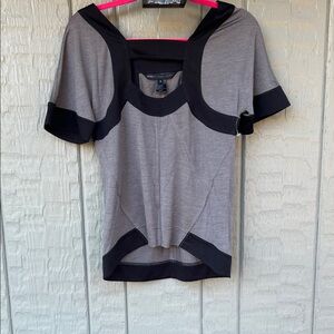 Marc By Marc Jacobs Gray and Black Cut Out Blouse